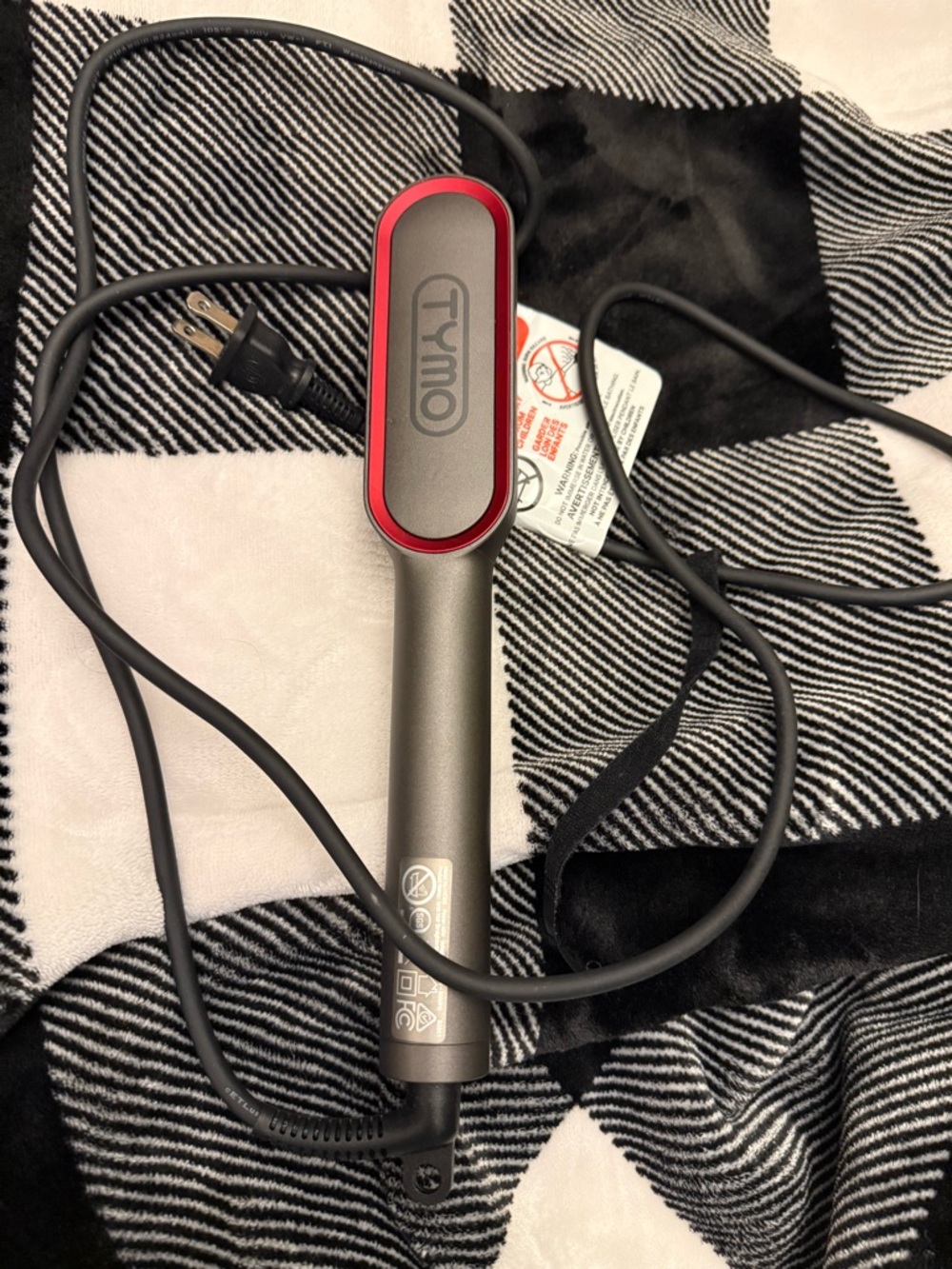 Tymo Compact Hair Straightener in Metallic Gray with Red Accent